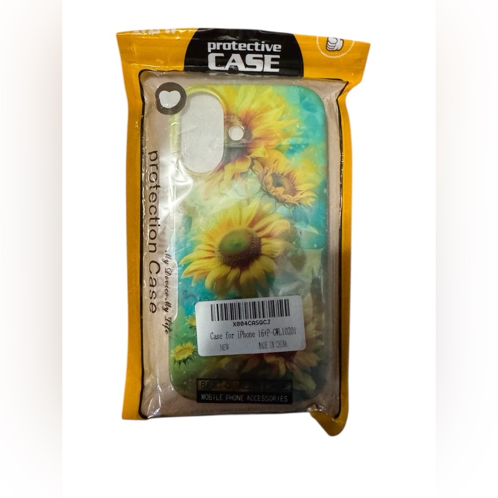 iPhone 16 + protective case Sunflower Design